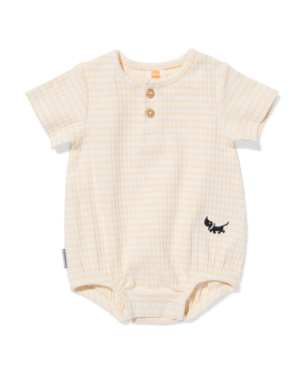 Takkie Newborn Strampler, gestreift eierschalenfarben eierschalenfarben - 33454020OFFWHITE - HEMA