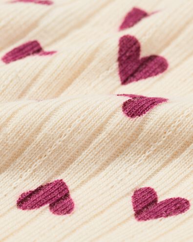 t-shirt nouveau-n&eacute; c&ocirc;tel&eacute; petits c&oelig;urs &eacute;cru &eacute;cru - 33446120ECRU - HEMA