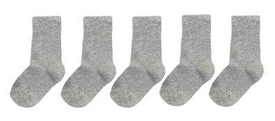 5 paires de chaussettes enfant gris chiné 23/26 - 4300926 - HEMA