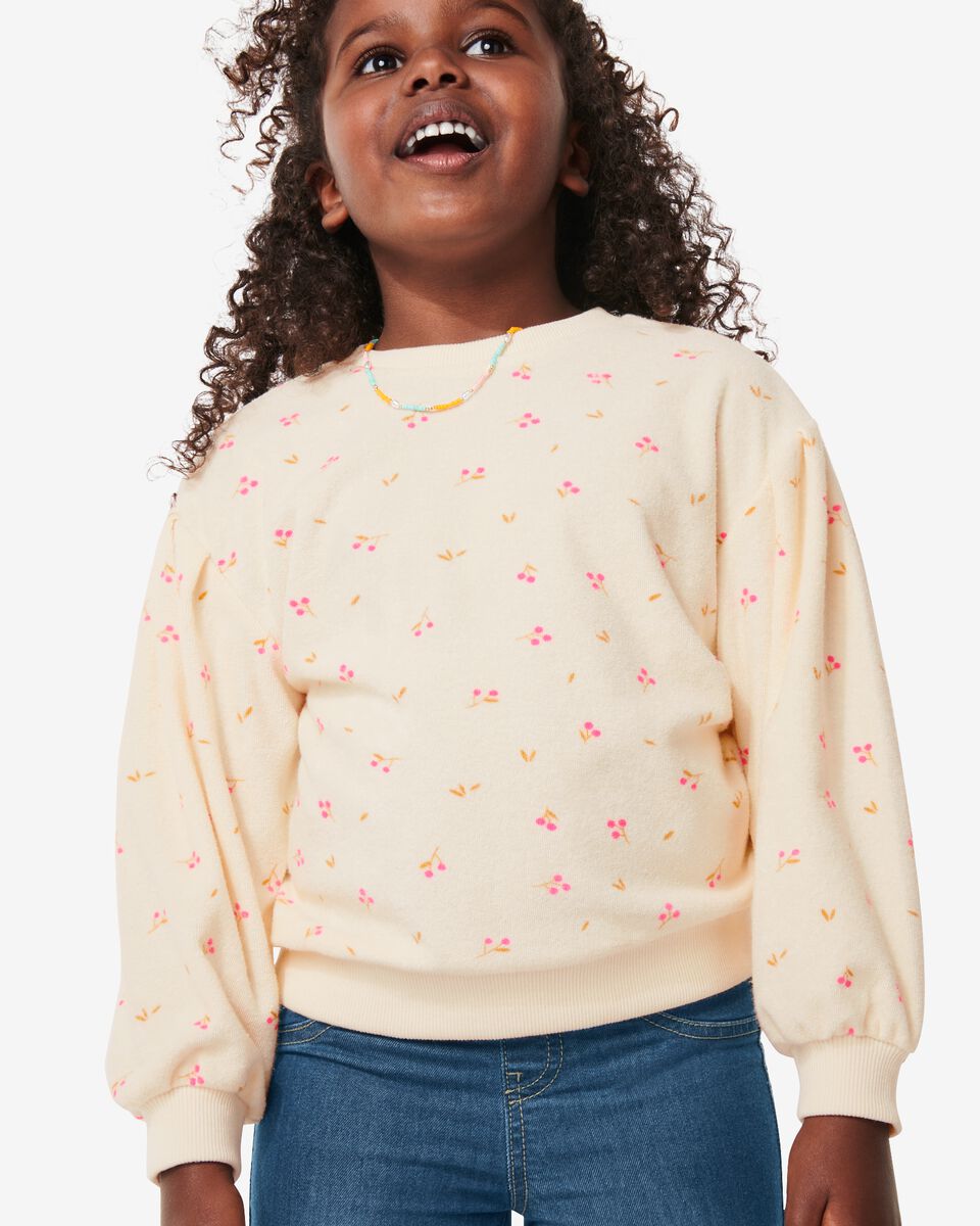kinder sweater met ballonmouwen gebroken wit - 1000029648 - HEMA