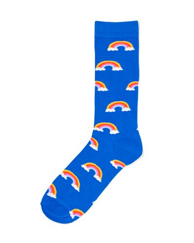 sokken met katoen regenboog blauw 43/46 - 4141103 - HEMA