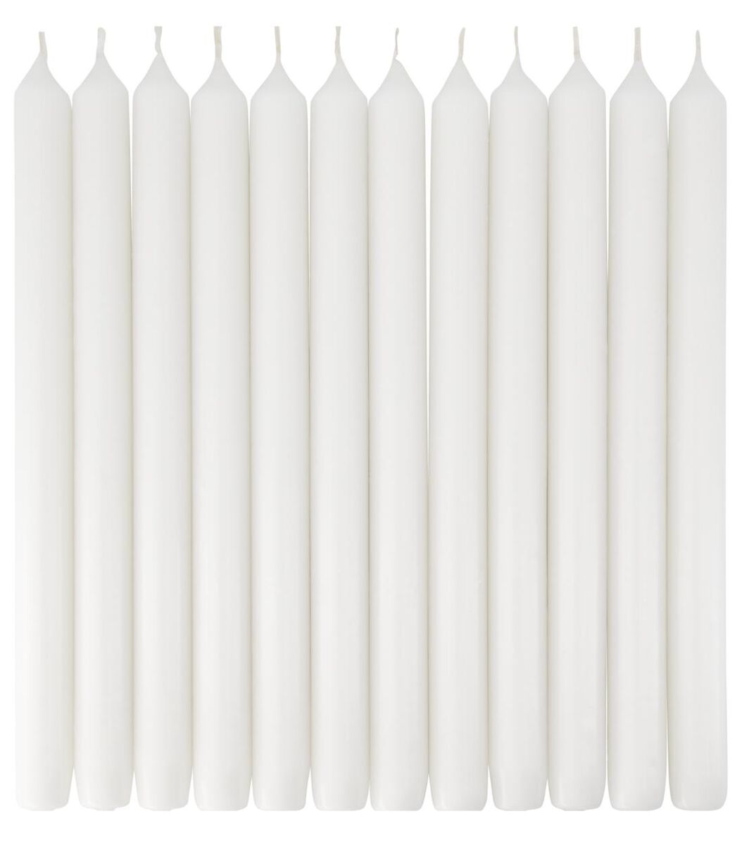 12er-Pack lange Haushaltskerzen, Ø 2.2 x 29 cm, weiß weiß 2.2 x 29 - 13503050 - HEMA