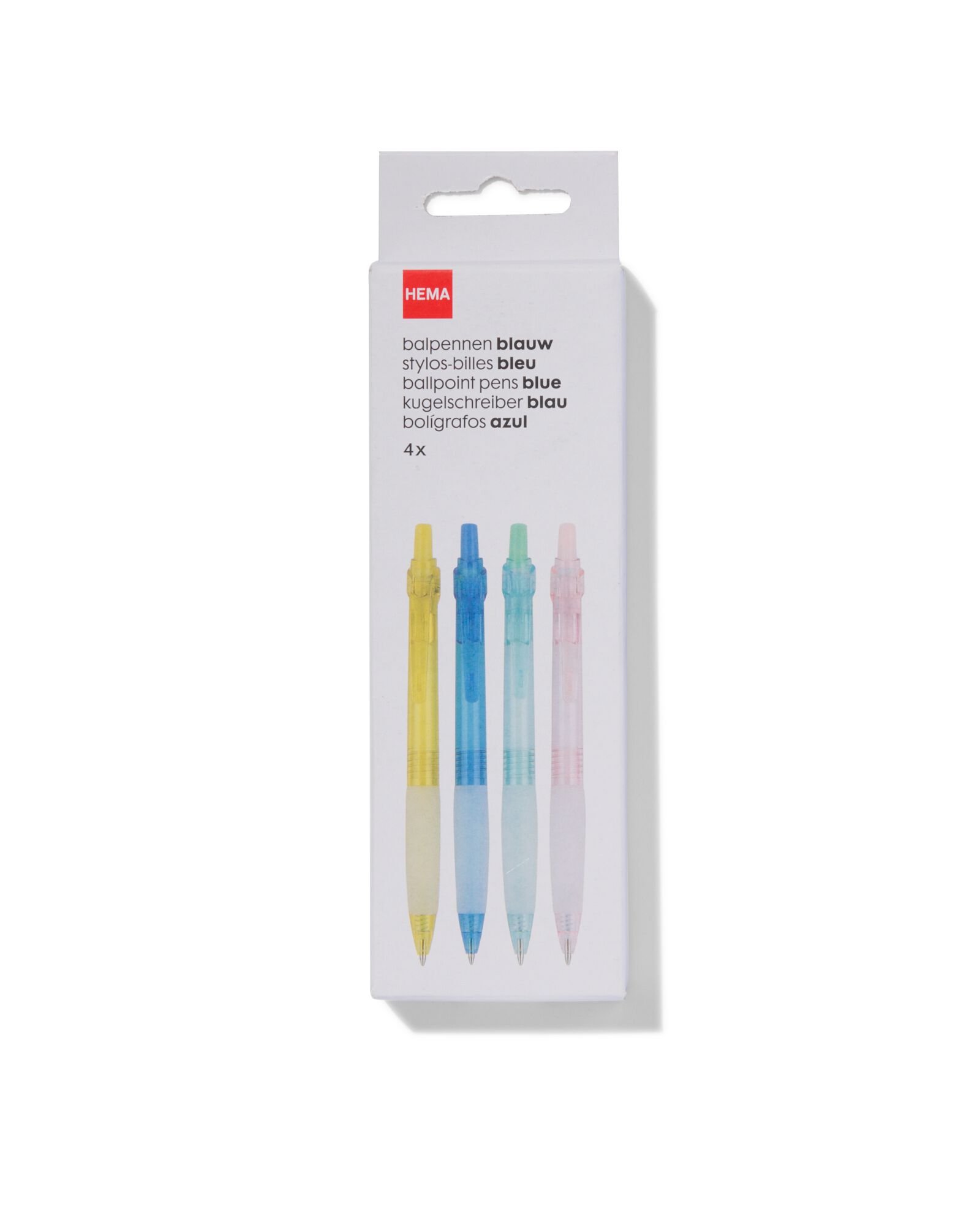 4&nbsp;stylos &agrave; bille encre bleue - 14470011 - HEMA