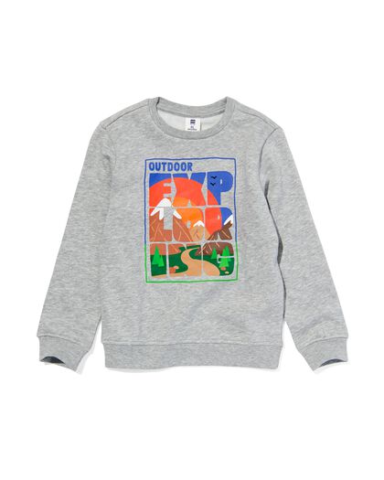 Kinder-Sweatshirt, Exploring graumeliert graumeliert - 30771941GREYMELANGE - HEMA