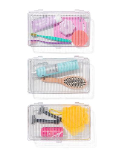 3 bo&icirc;tes de rangement avec couvercle - 39800031 - HEMA