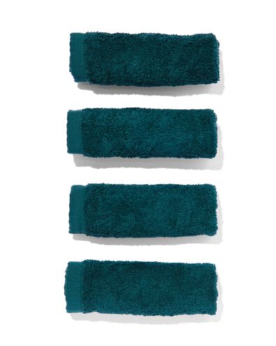 4 serviettes pour visage 30x30 vert profond - qualité épaisse vert foncé débarbouillettes 30 x 30 - 5245410 - HEMA