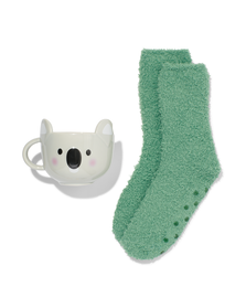mug 500ml avec chaussettes fluffy pointures 36-39 koala - 61150503 - HEMA