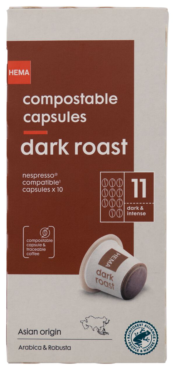 10 capsules de café dark roast - 17180020 - HEMA