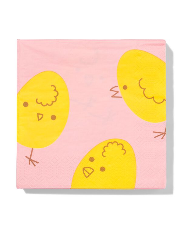 serviettes 33 x 33&thinsp;cm papier poussins - lot de 20 - 25800049 - HEMA