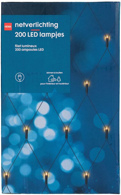 filet lumineux 1.4x2m 200 ampoules LED avec cordon 10m - 25590038 - HEMA