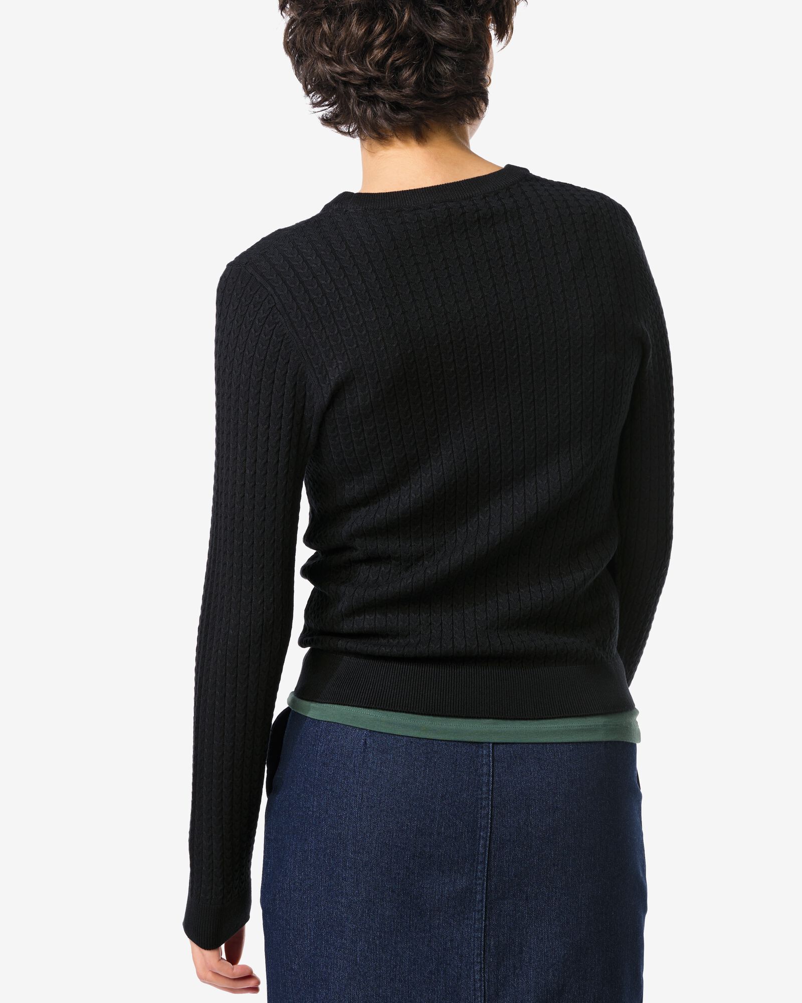 Damen-Pullover, Livia, Zopfmuster schwarz schwarz - 36205370BLACK - HEMA