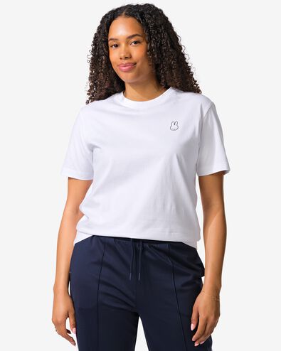 t-shirt femme Miffy jersey imprim&eacute; blanc blanc - 36208430WHITE - HEMA