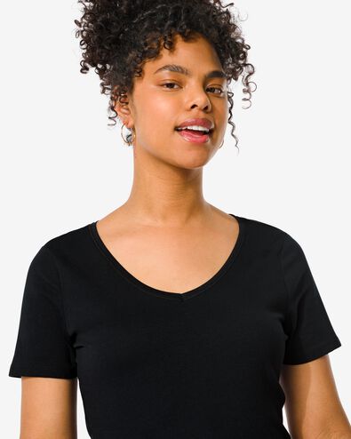 t-shirt femme noir - 1000004632 - HEMA