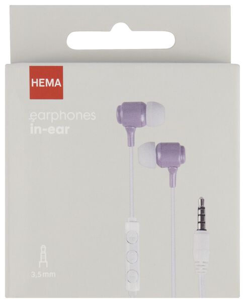 In-Ear-Ohrhörer mit Mikrofon und Lautstärkeregler, violett - 39610122 - HEMA