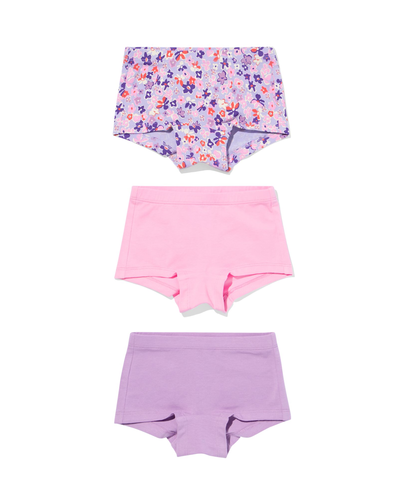 Kinder-Boxershorts aus Baumwollstretch, Blumen &ndash; 3 St&uuml;ck rosa rosa - 19300540PINK - HEMA