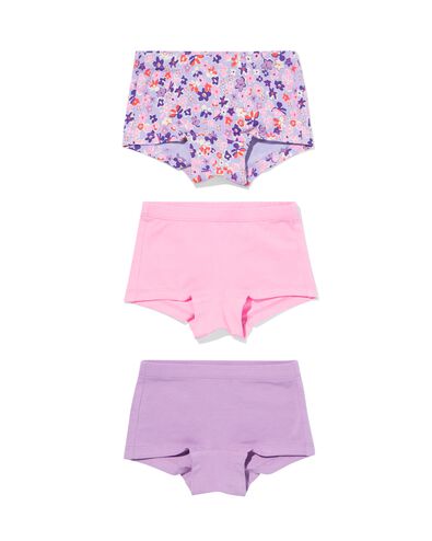 Kinder-Boxershorts aus Baumwollstretch, Blumen &ndash; 3 St&uuml;ck rosa rosa - 19300540PINK - HEMA