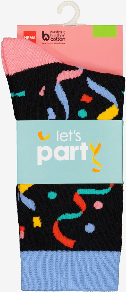 chaussettes avec coton lets party noir 39/42 - 4103407 - HEMA