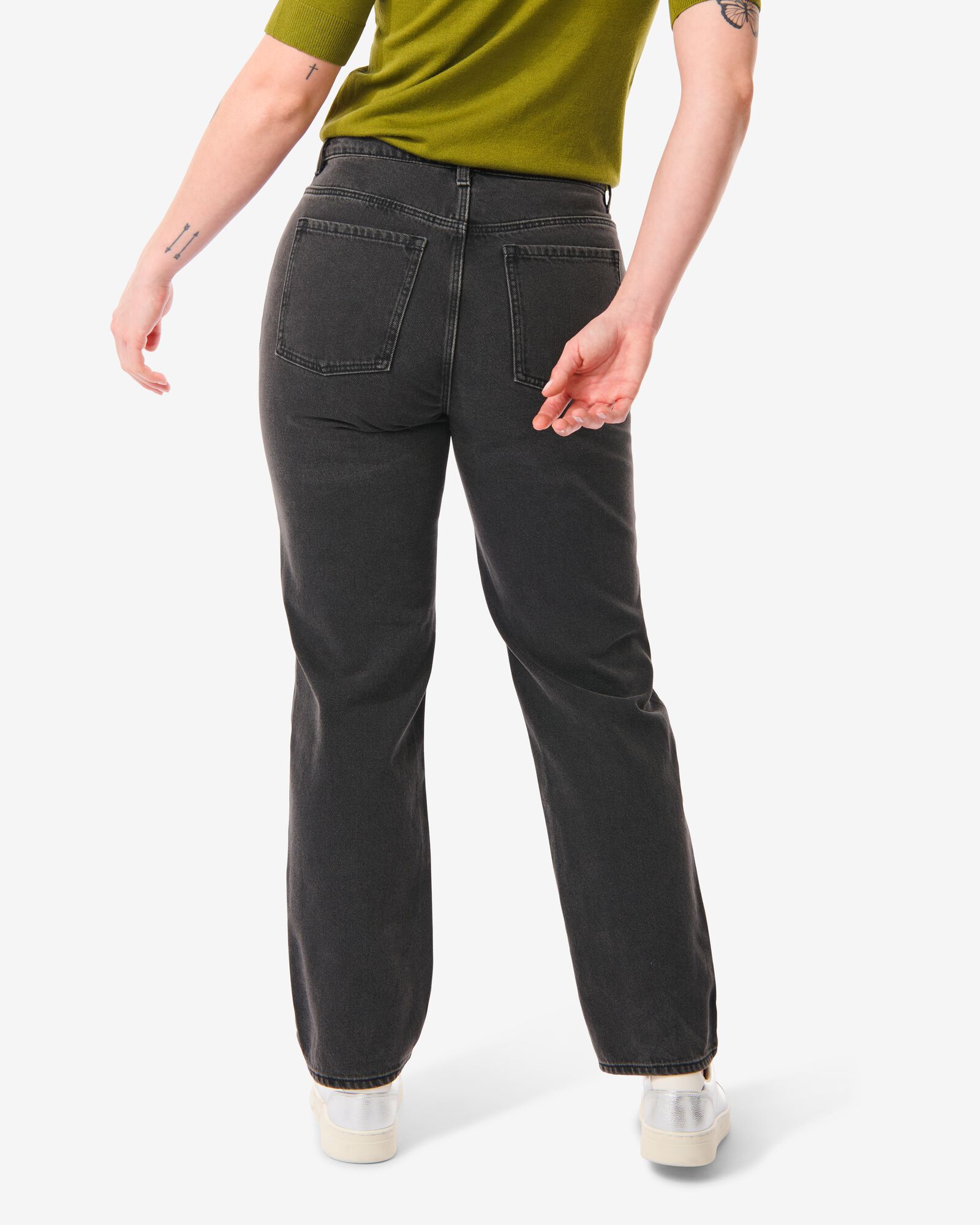 Damen-Jeans, Straight Fit dunkelgrau 44 - 36319985 - HEMA