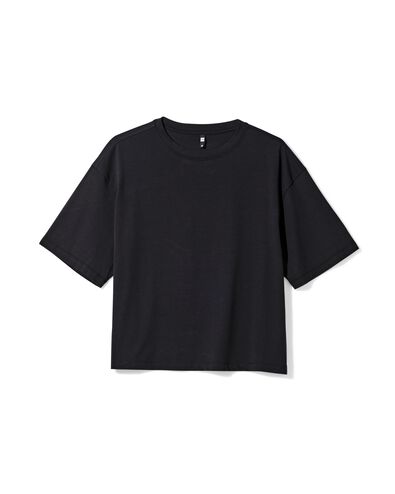 dames T-shirt oversized zwart zwart - 36040241BLACK - HEMA