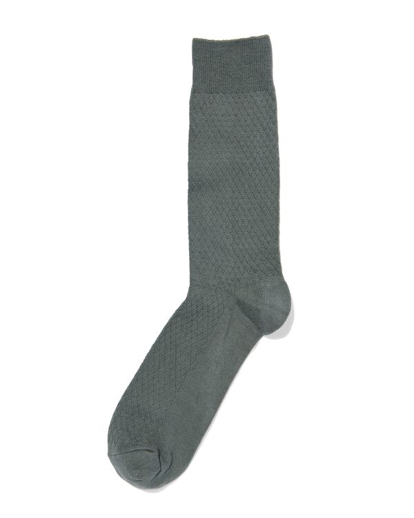 heren sokken met katoen textuur donkergroen donkergroen - 4152640DARKGREEN - HEMA