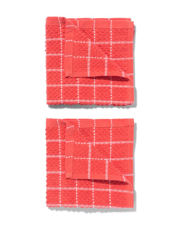 vaatdoekjes 30x30 katoen rood - 2 stuks - 5450051 - HEMA