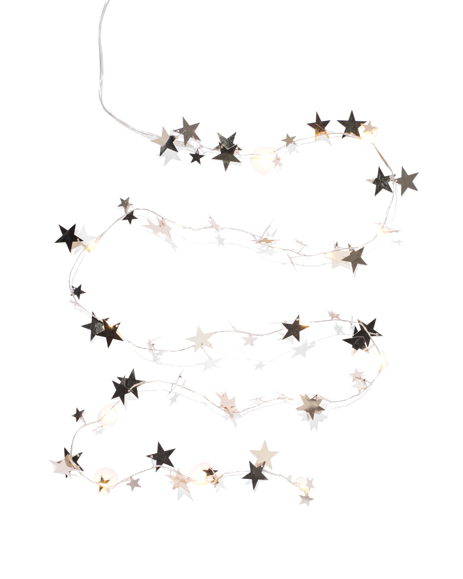guirlande lumineuse 1 m avec 16 LED &eacute;toiles argent&eacute;es pour l'int&eacute;rieur - 25510037 - HEMA