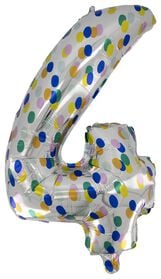 ballon alu avec confettis XL chiffre 4 - 14200634 - HEMA