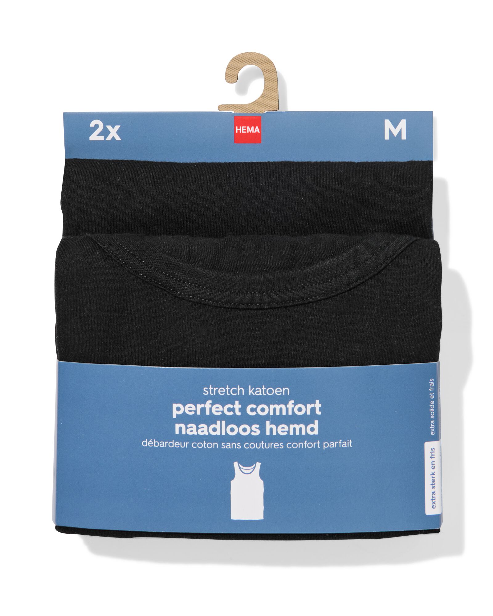 chemises homme sans couture perfect comfort - 2 pi&egrave;ces noir noir - 1000009783 - HEMA
