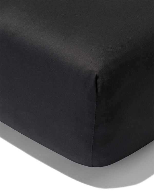 drap-housse 180x200cm satin gris fonc&eacute;  - 5180131 - HEMA