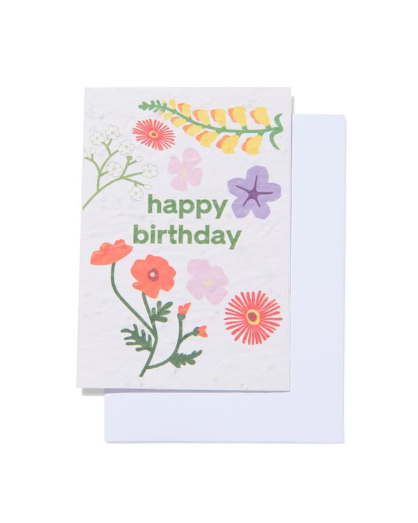 carte de v&oelig;ux "happy bday" avec graines - 41800630 - HEMA
