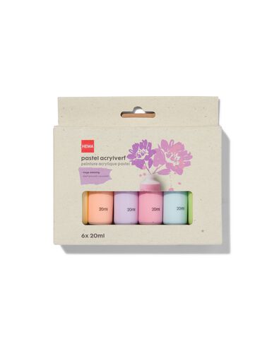 peinture acrylique pastel 6 x 20&nbsp;ml - 60720092 - HEMA