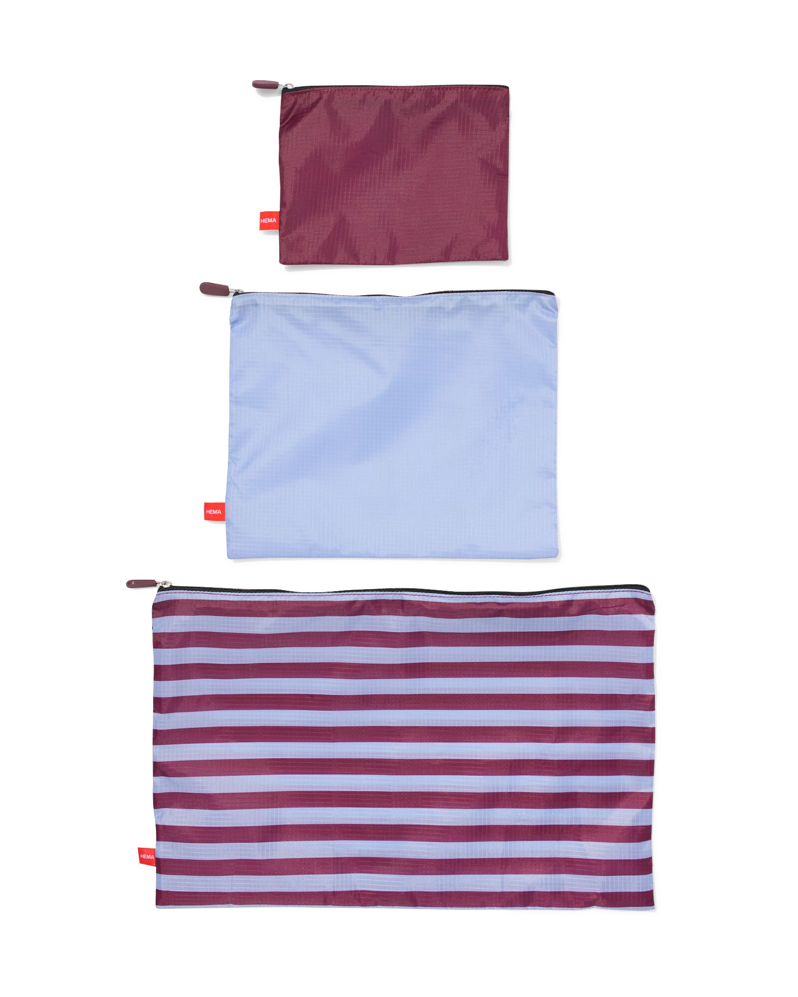 pochettes &agrave; fermeture &eacute;clair S+M+L - lot de 3 - 18670058 - HEMA