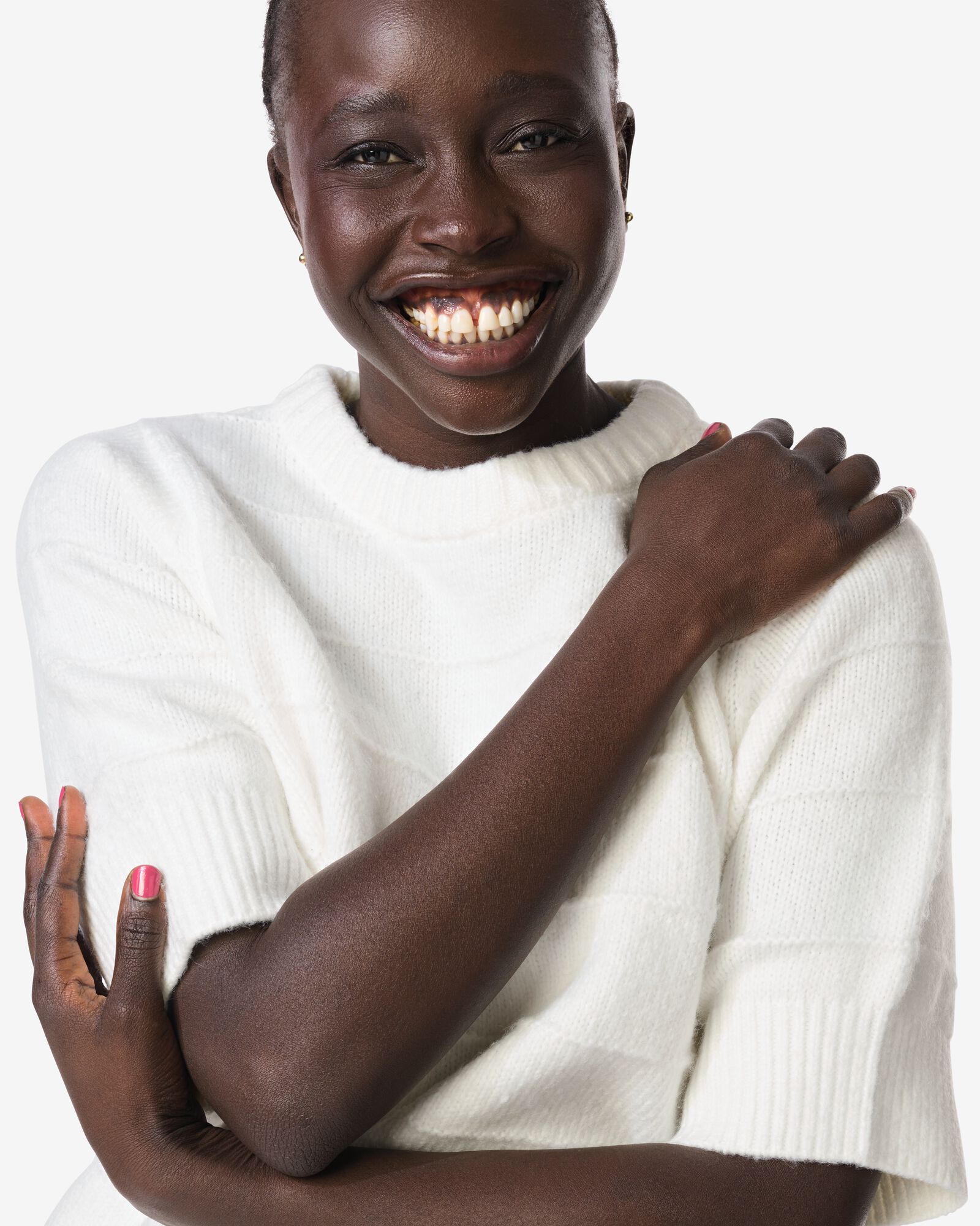 damestrui Fyra gebreid gebroken wit - 36207250OFFWHITE - HEMA