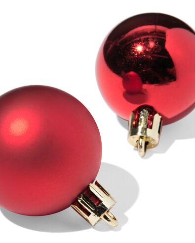 kerstballen set 4.1cm plastic rood - 9 stuks - 25100197 - HEMA