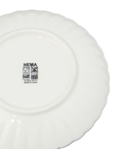 assiette &agrave; dessert ⌀14cm fa&iuml;ence fleur blanche - 9650346 - HEMA