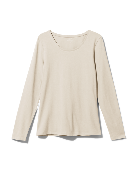 Basic-Damen-T-Shirt beige beige - 1000029911 - HEMA