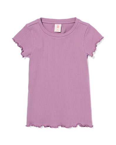 Kinder-T-Shirt, gerippt dunkellila dunkellila - 30846426DARKPURPLE - HEMA