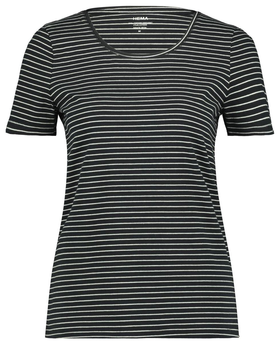 Damen-T-Shirt, Punkte schwarz/weiß schwarz/weiß - 1000023490 - HEMA