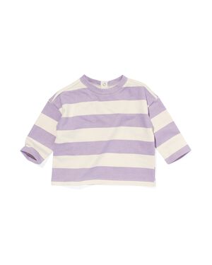 t-shirt bébé rayures non blanchi violet violet - 33193440PURPLE - HEMA