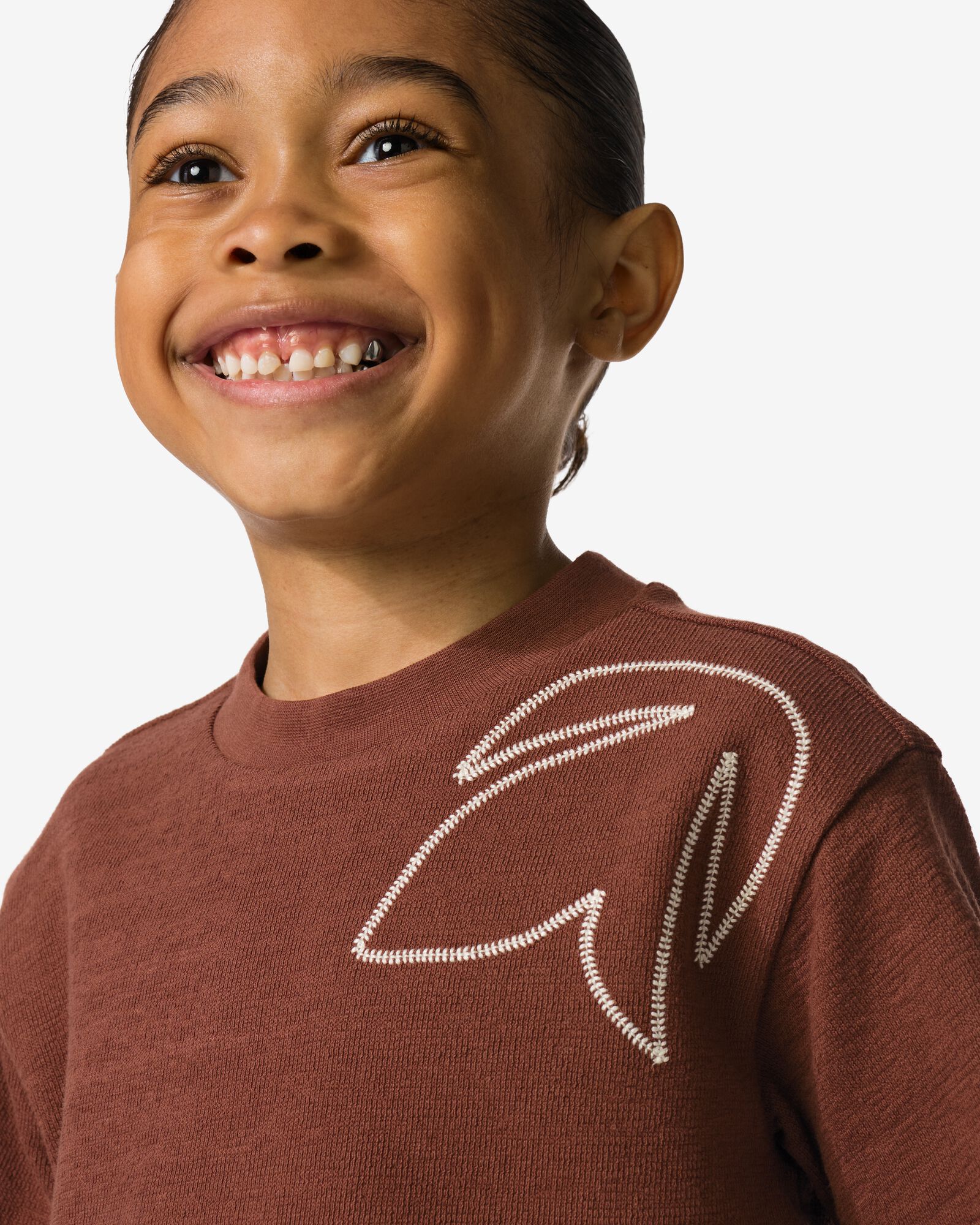t-shirt enfant feuilles marron marron - 30721004BROWN - HEMA
