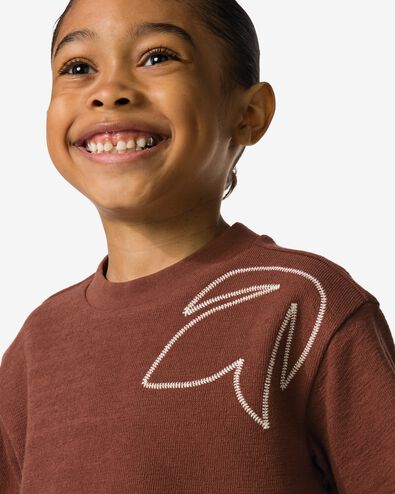 t-shirt enfant feuilles marron marron - 30721004BROWN - HEMA