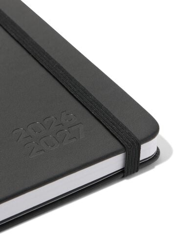 agenda scolaire 2026-2027 11x15,3cm faux cuir noir - 14505644 - HEMA