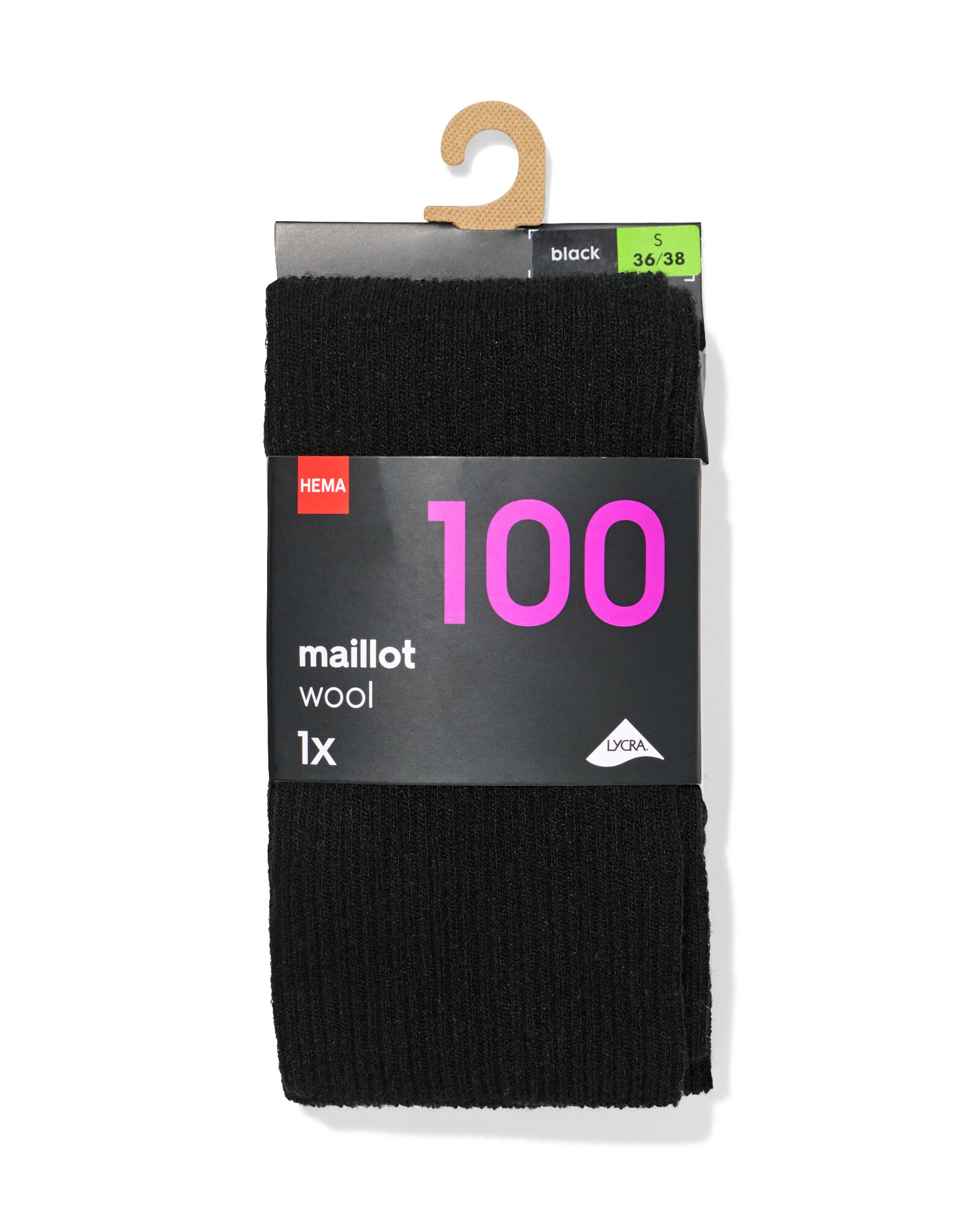 collants pour dames 100 deniers laine noir 44/46 - 4072133 - HEMA