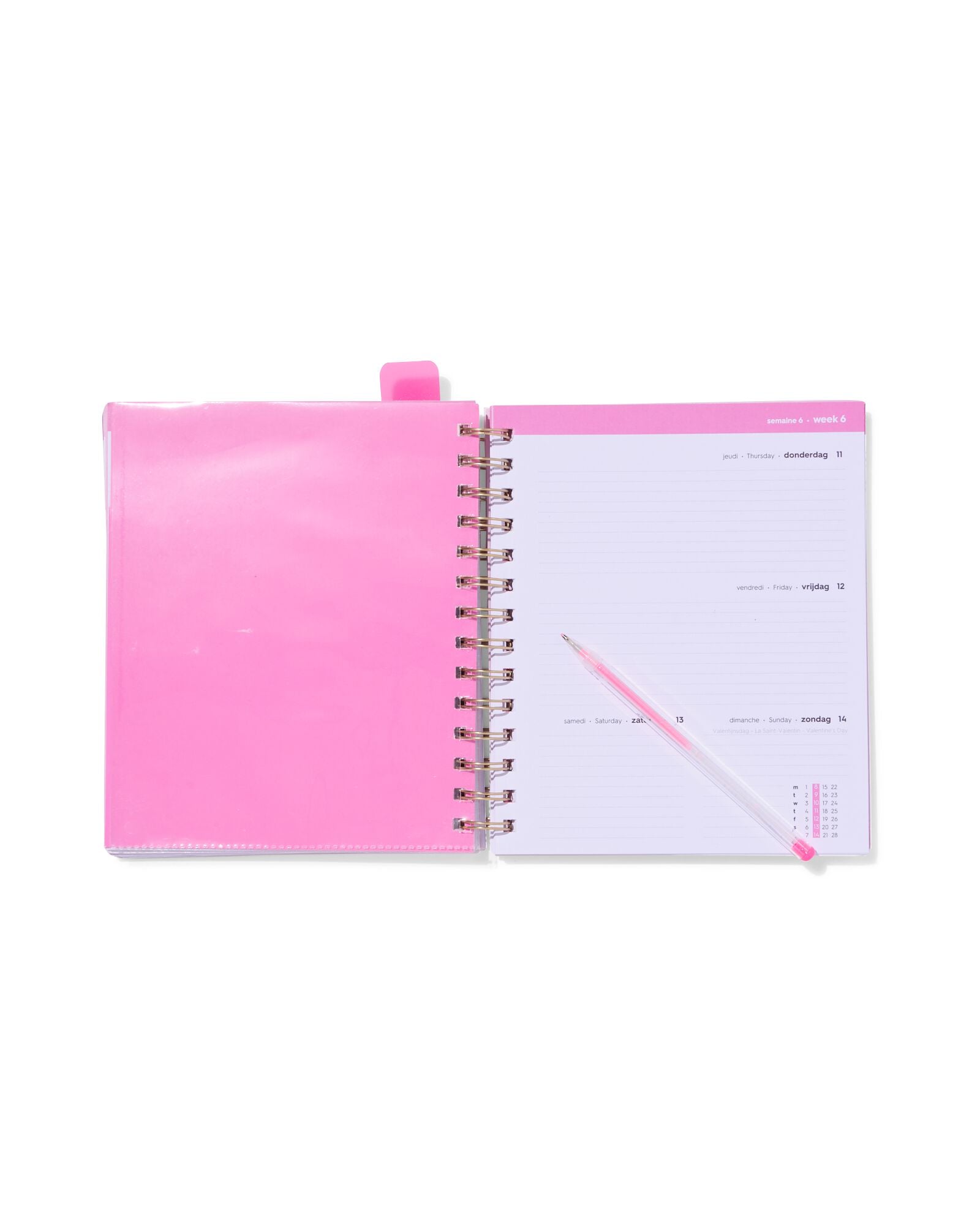 agenda scolaire avec insert 2026-2027 13x18cm cerise - 14505661 - HEMA