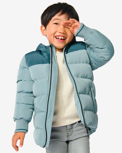 manteau enfant avec capuche bleu 146/152 - 30767953 - HEMA