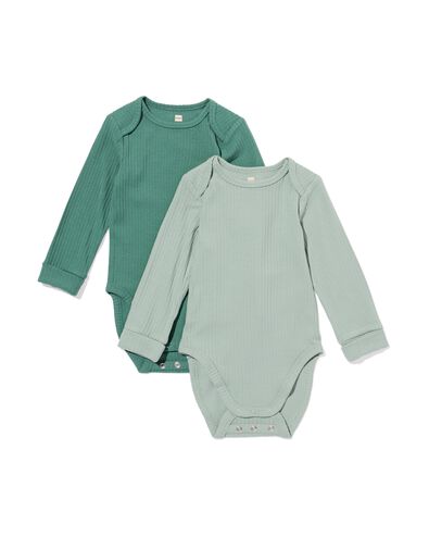 body's ecovero&trade; rib - 2 stuks groen groen - 33306850GREEN - HEMA