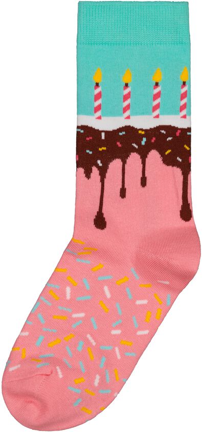 sokken met katoen time for cake roze 43/46 - 4103403 - HEMA