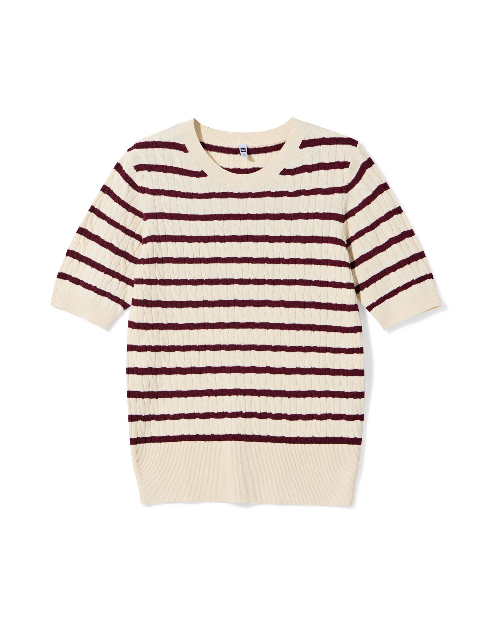 dames kabeltrui Fally gebroken wit - 36201480OFFWHITE - HEMA