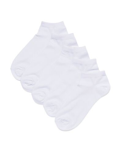 dames enkelsokken met katoen - 5 paar wit wit - 1000026990 - HEMA