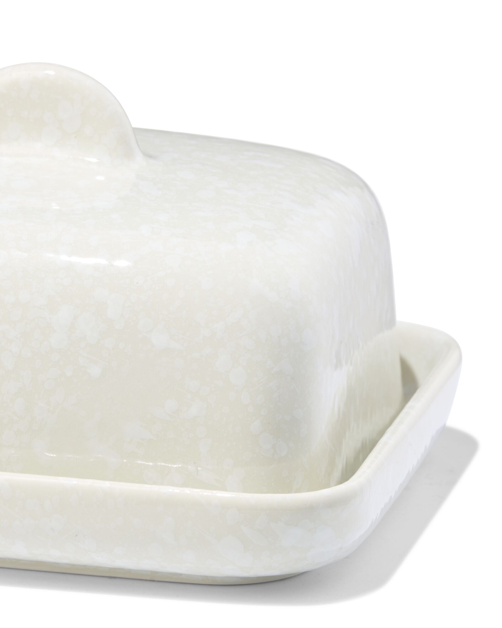 Butterdose 14 &times; 15 &times; 9 cm, Trend, Steingut, gesprenkelt, gr&uuml;n - 9650356 - HEMA